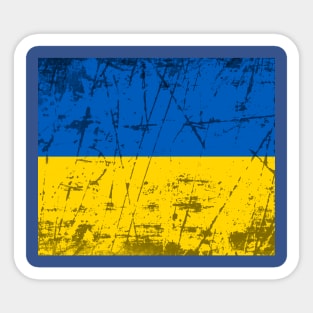 Distressed Ukrainian Flag Sticker